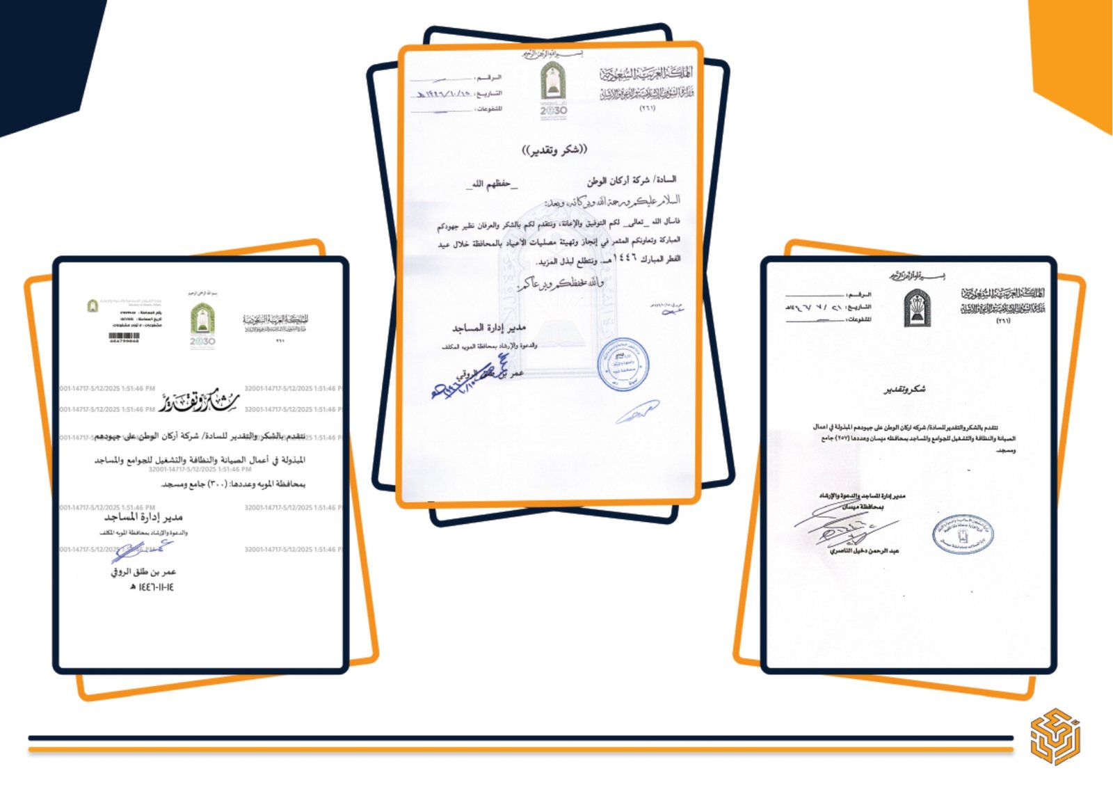 مشاريع شركة أركان الوطن للمقاولات - شهادات وتراخيص أعمال البنية التحتية والطرق